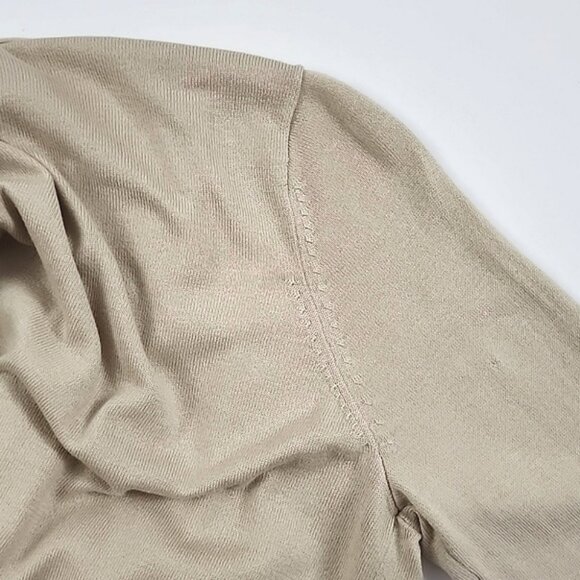 August Silk Women's Cream Silk Blend Open Front Cardigan 3/4 Sleeves Size Medium - Picture 6 of 11